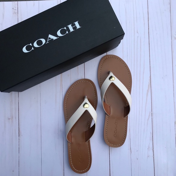 Coach Shoes - NIB Coach Ellis Leather Thong Sandals